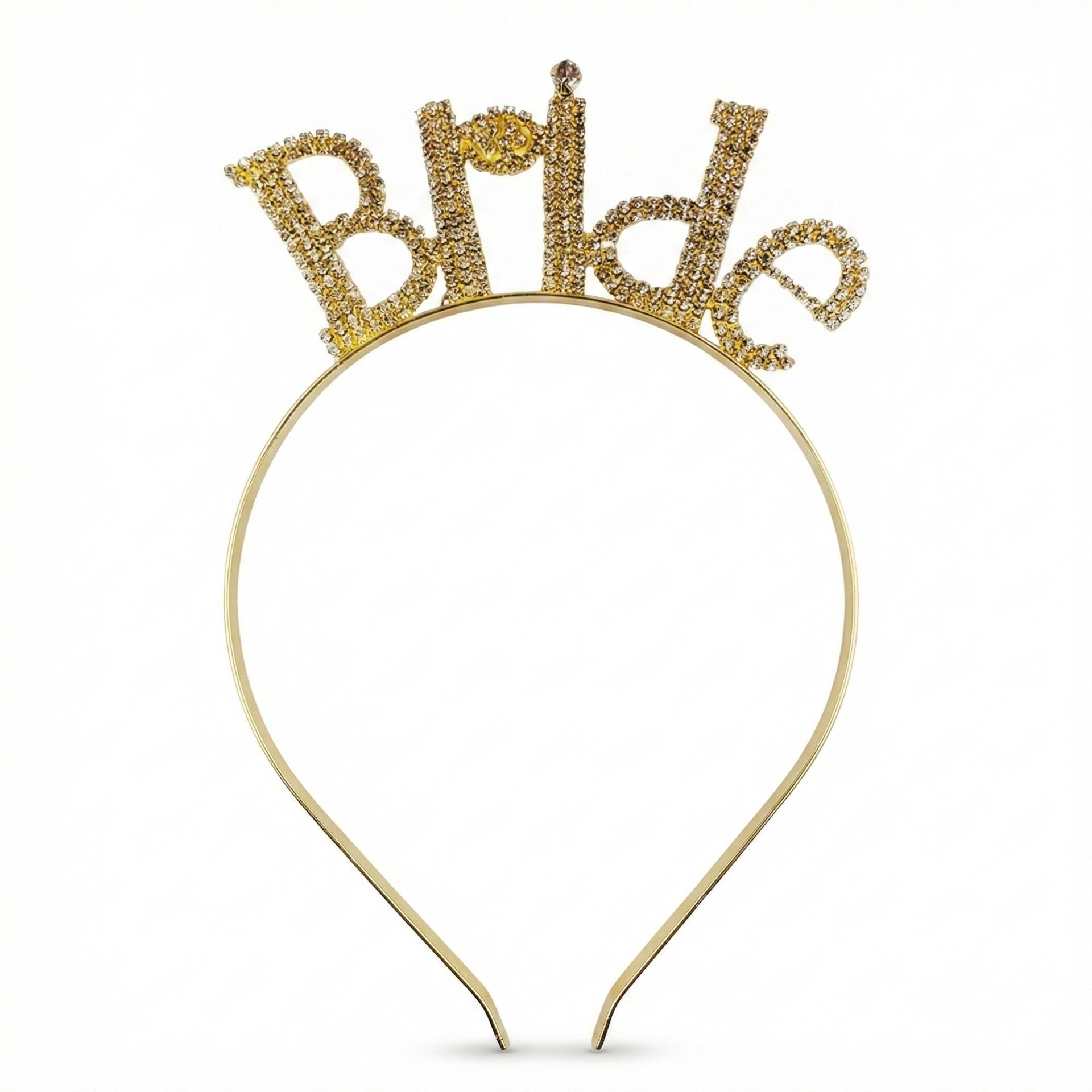 TAÇ TAŞLI METAL BRİDE KALIN GOLD