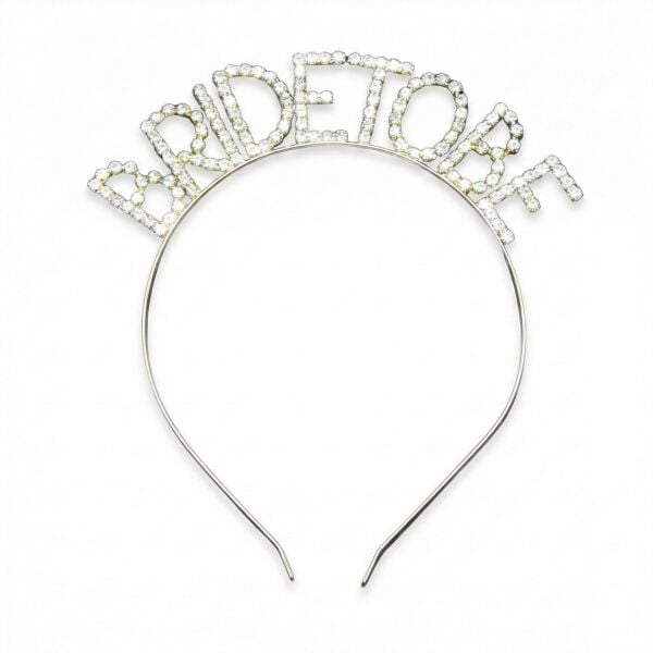 TAÇ TAŞLI METAL BRİDE TO BE GÜMÜŞ