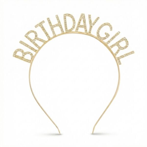 TAÇ TAŞLI METAL BİRTHDAY GİRL GOLD