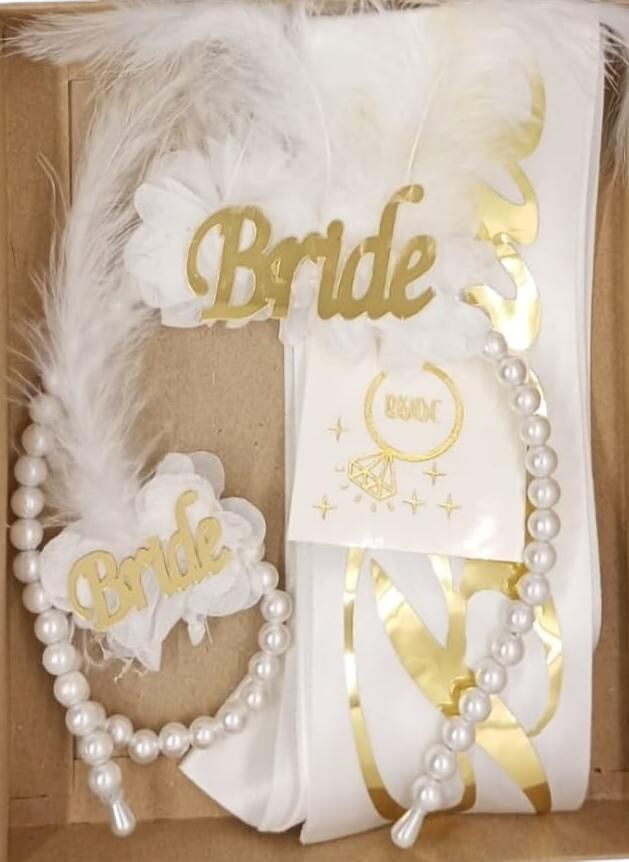 SET TAÇ İNCİLİ KUŞAK DÖVME 4 LÜ BEYAZ GOLD