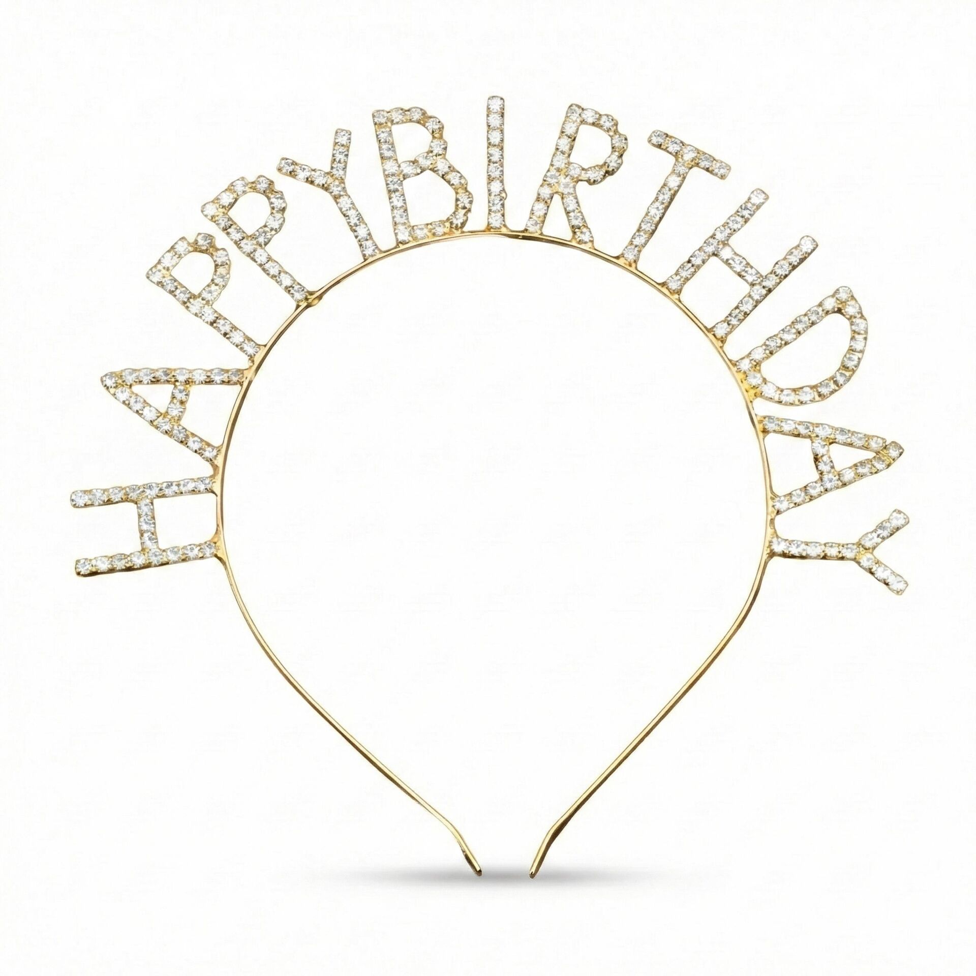 TAÇ TAŞLI METAL HAPPY BIRTHDAY GOLD YENİ