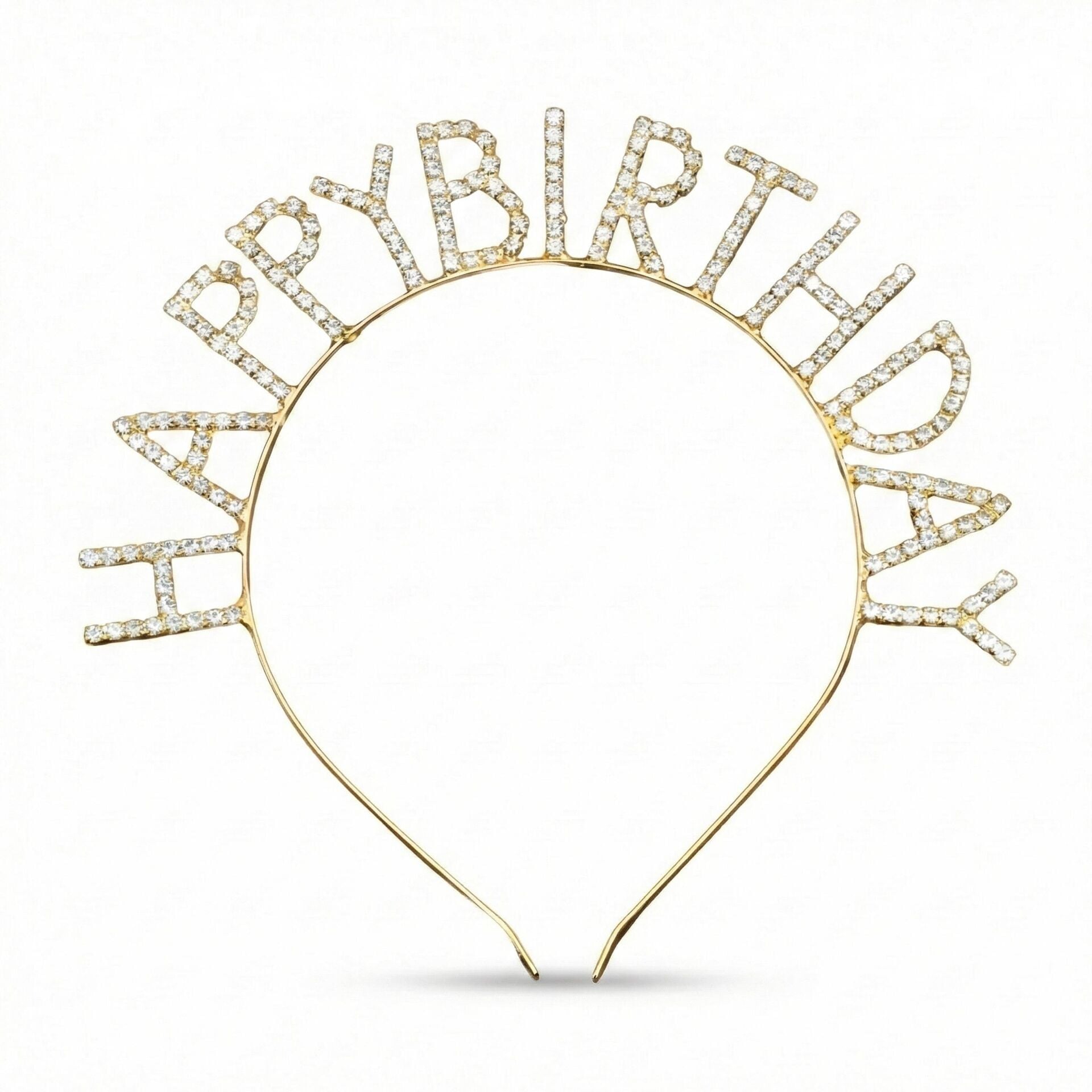 TAÇ TAŞLI METAL HAPPY BIRTHDAY GOLD YENİ