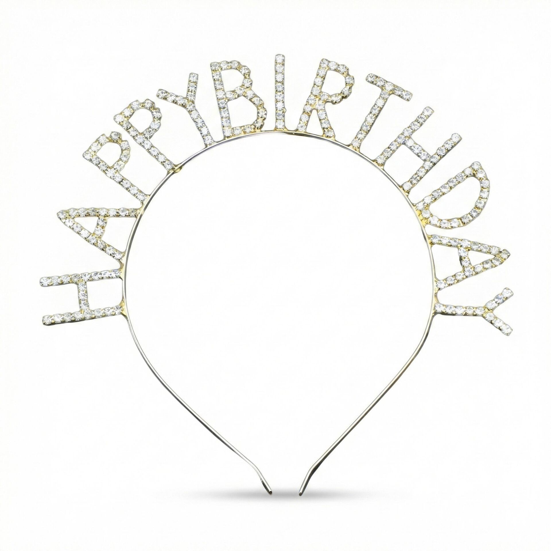 TAÇ TAŞLI METAL HAPPY BIRTHDAY GÜMÜŞ YENİ