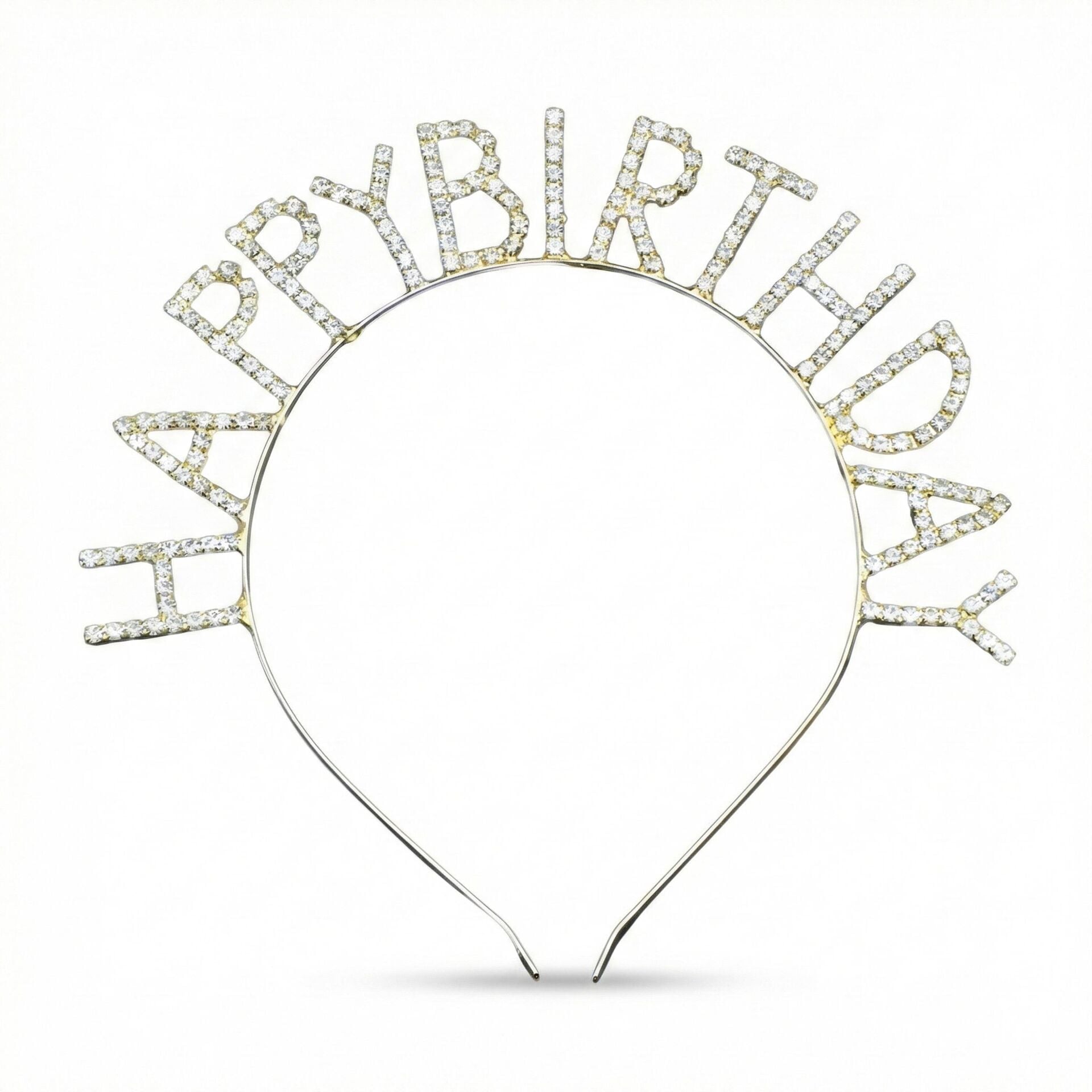 TAÇ TAŞLI METAL HAPPY BIRTHDAY GÜMÜŞ YENİ