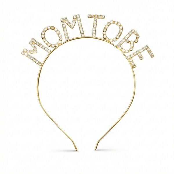 TAÇ TAŞLI METAL MOM TO BE GOLD