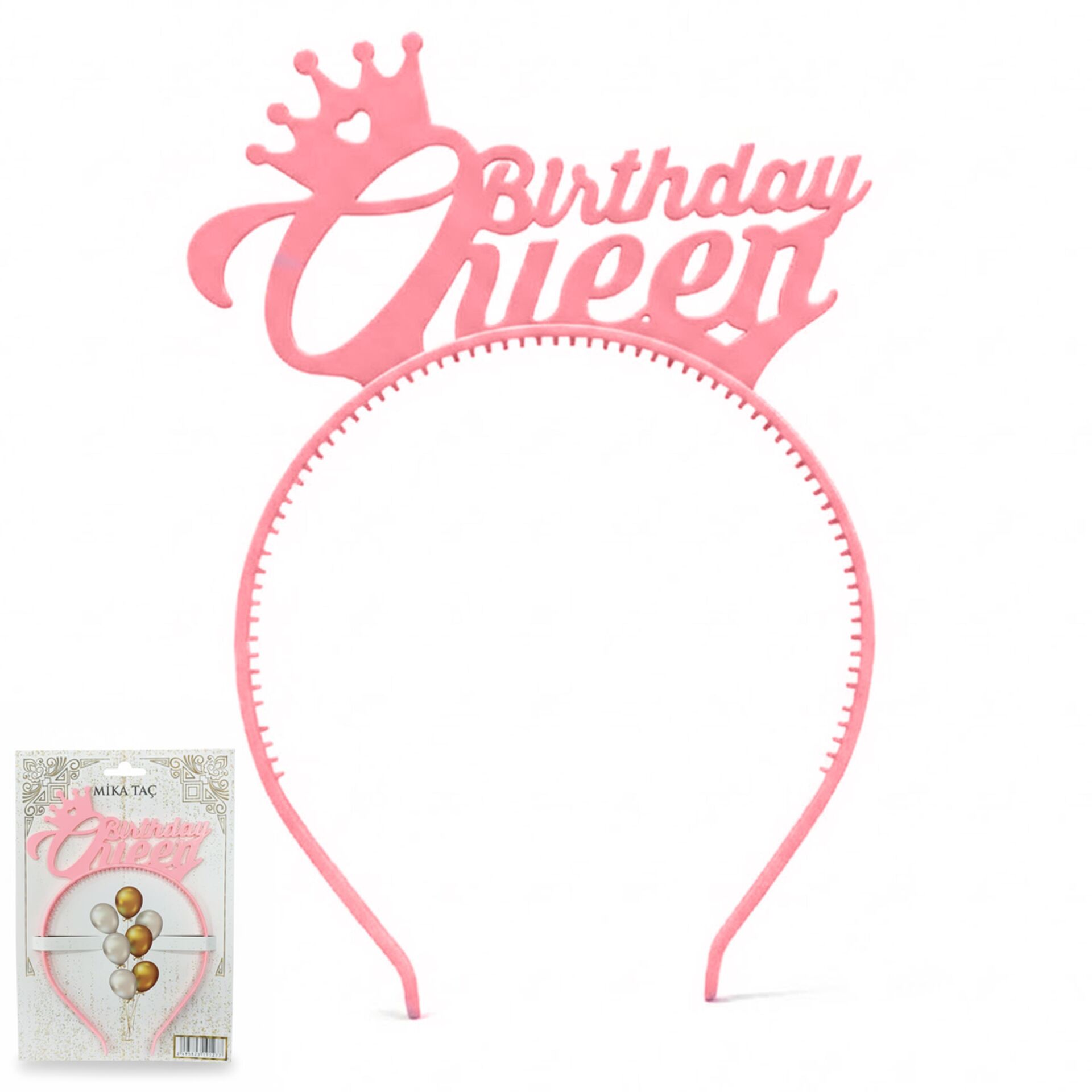 PLS RENKLİ TAÇ BİRTHDAY QUEEN PEMBE