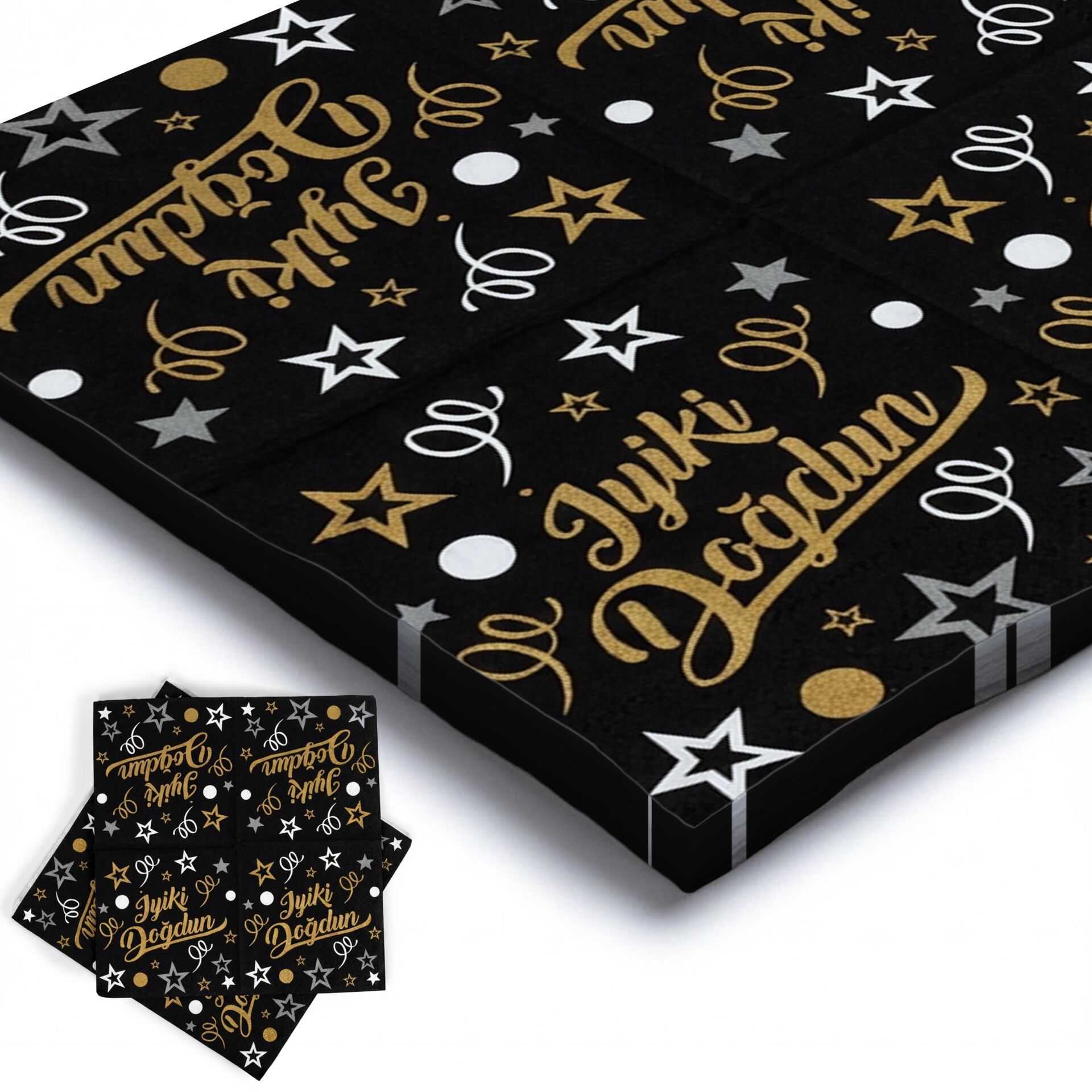 BASKILI PEÇETE İ.DOĞDUN SİYAH