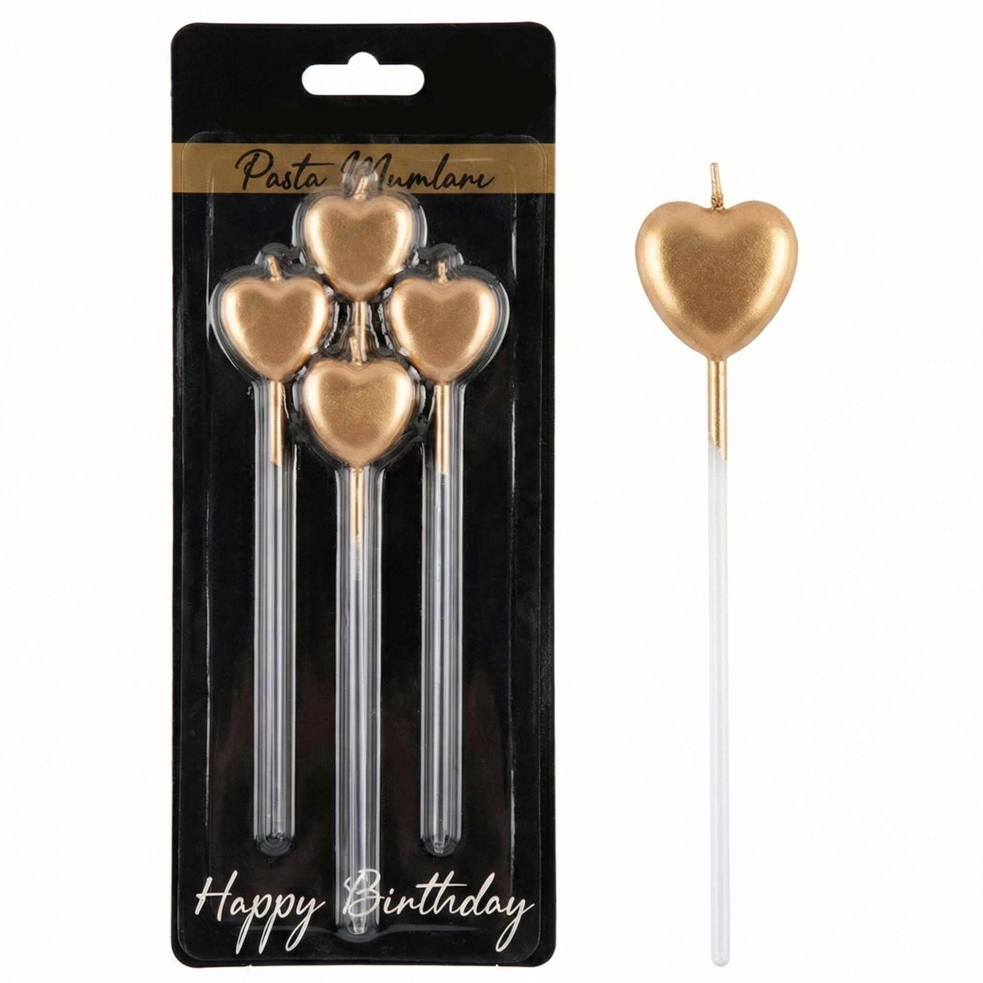 MUM 15 CM KALP ÇUBUKLU ROZ 3 LÜ