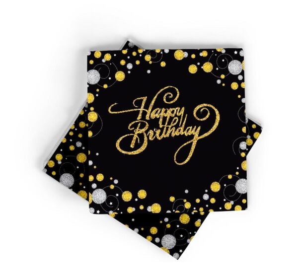 BASKILI PEÇETE HAPPY SİYAH GOLD