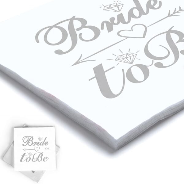 BASKILI PEÇETE BREDE TO BE BEYAZ / GÜMÜŞ