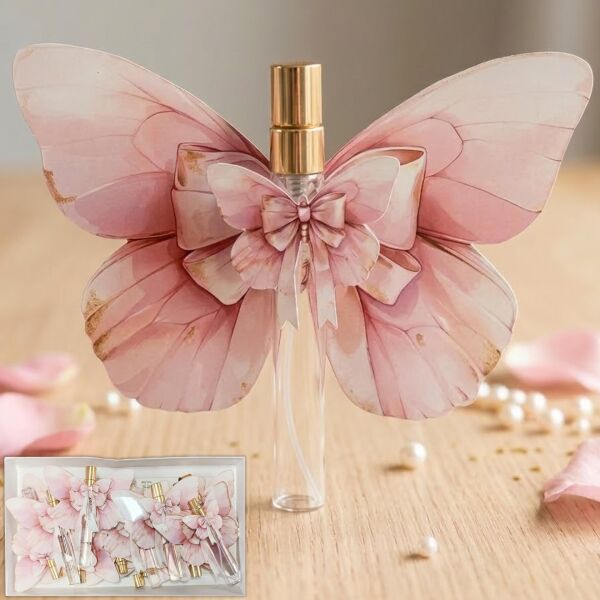 ŞİŞE FISFIS SÜSLÜ KELEBEK AÇIK PEMBE 15 Lİ