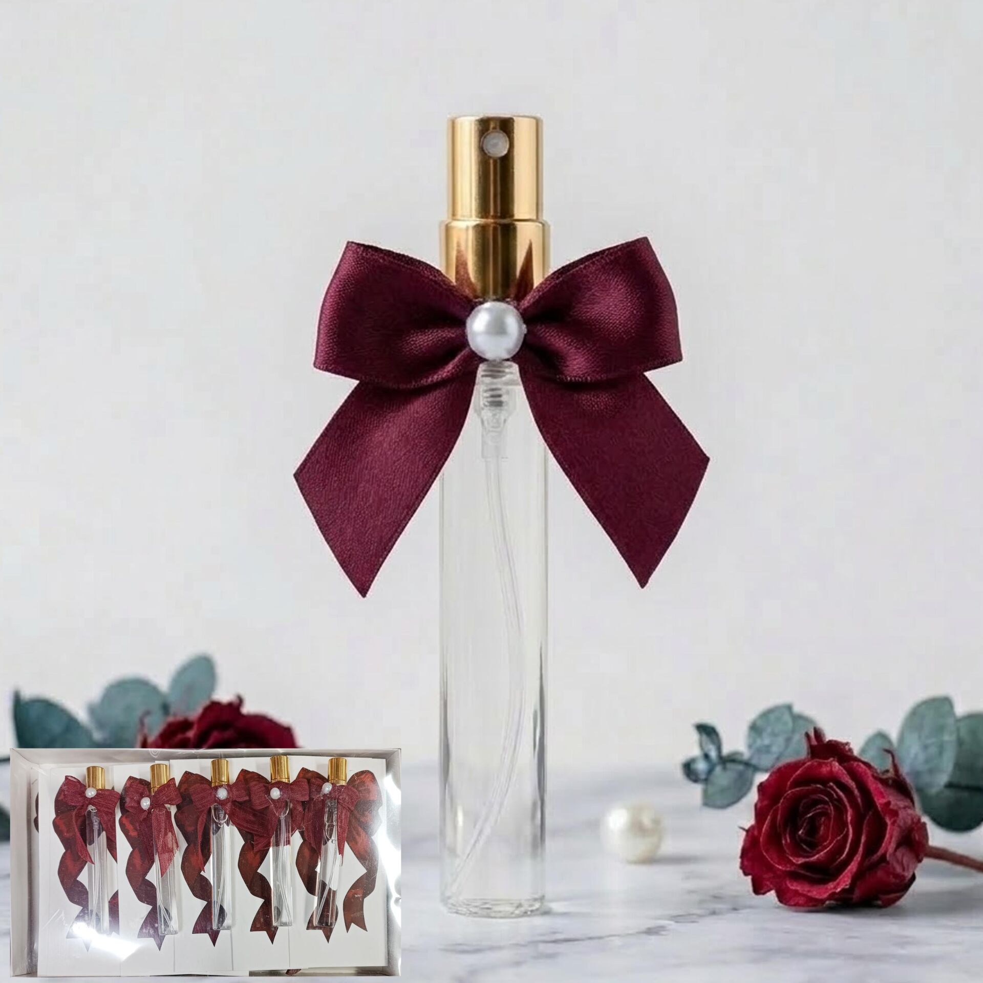 ŞİŞE FISFIS SÜSLÜ FİYONK BORDO 15 Lİ