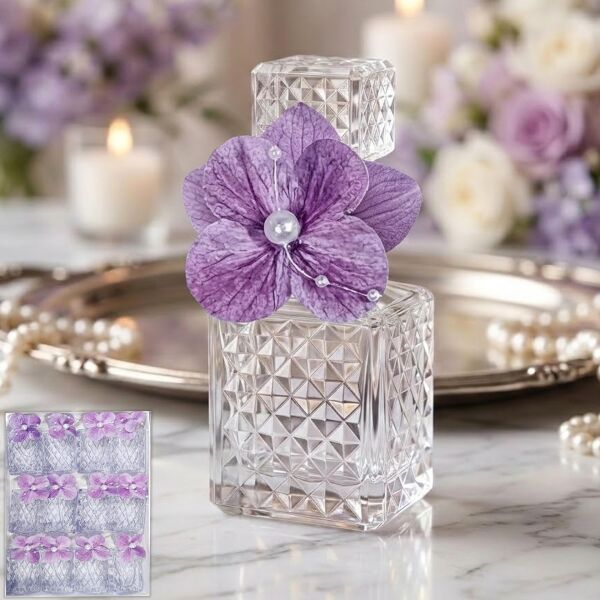 ŞİŞE KOLONYA SÜSLÜ BAKLAVA DESENLİ MOR 12 Lİ