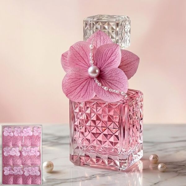 ŞİŞE KOLONYA SÜSLÜ BAKLAVA DESENLİ PEMBE 12 Lİ