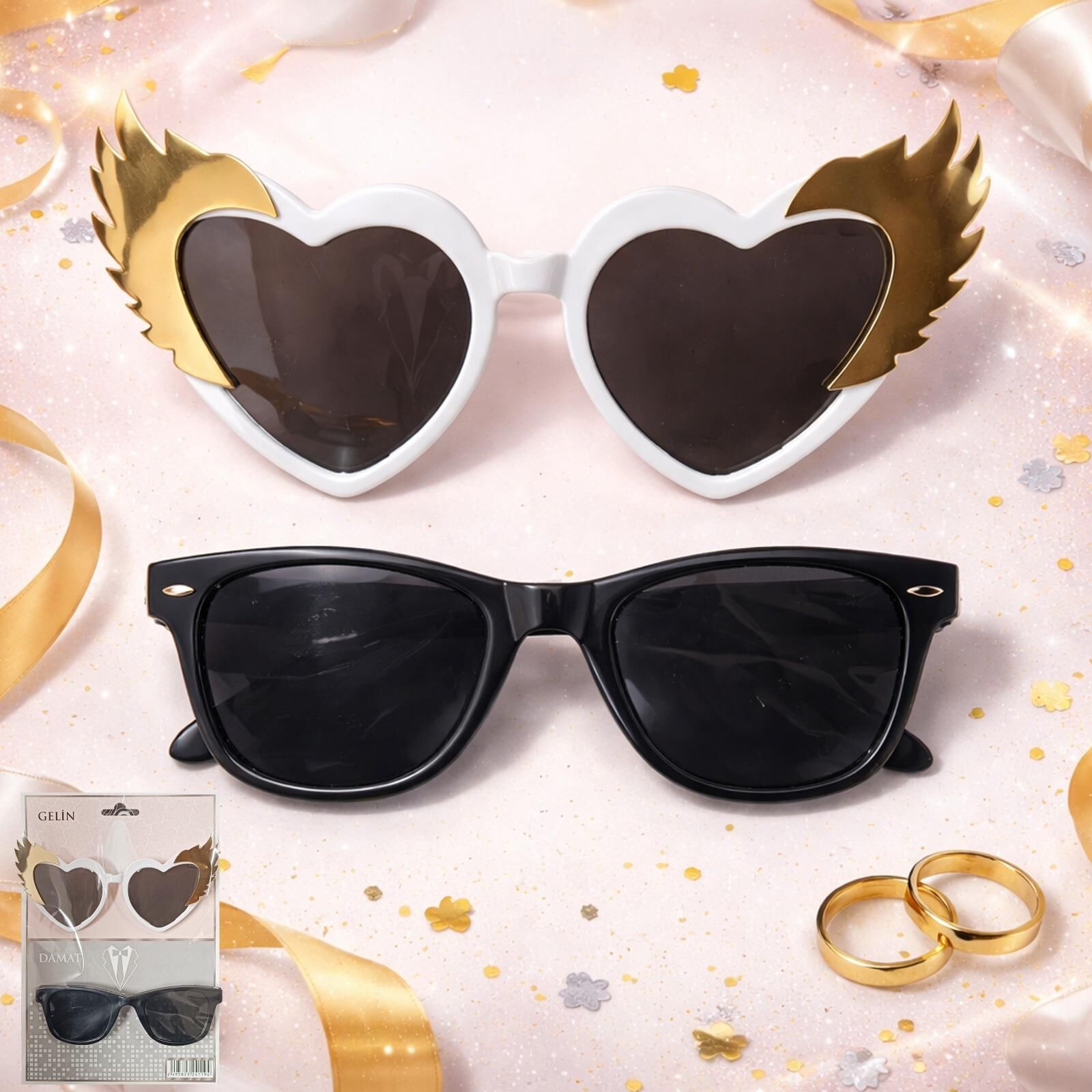 GELİN DAMAT GÖZLÜK SET GOLD