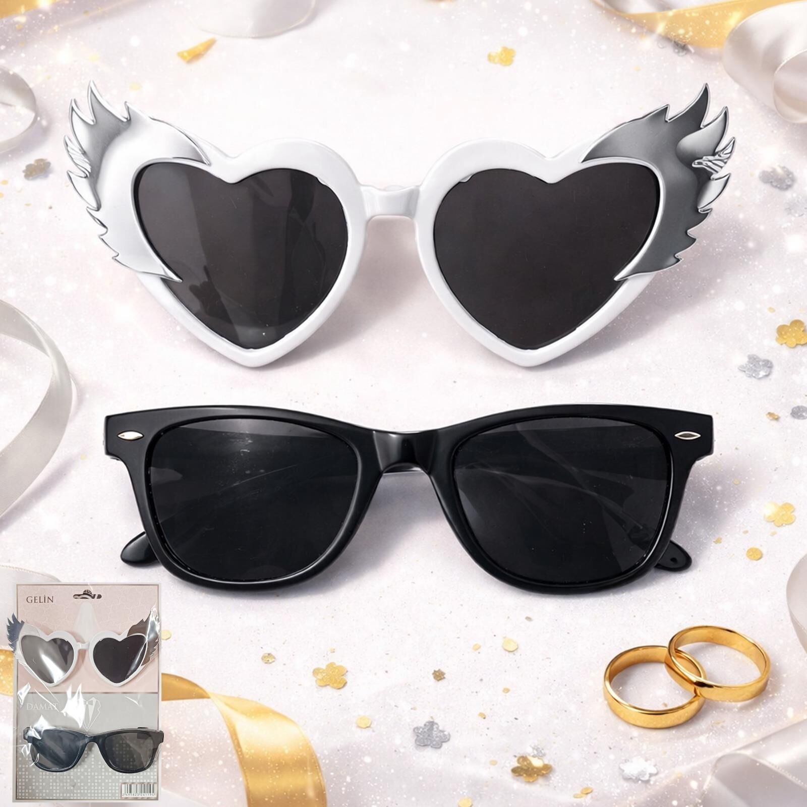 GELİN DAMAT GÖZLÜK SET GÜMÜŞ
