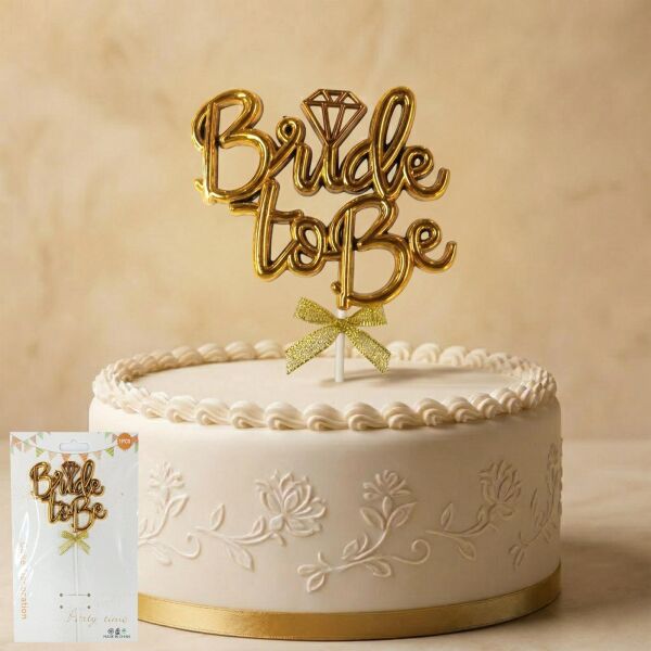 PASTA YAZISI PLASTİK FİYONKLU BRİDE TO BE GOLD