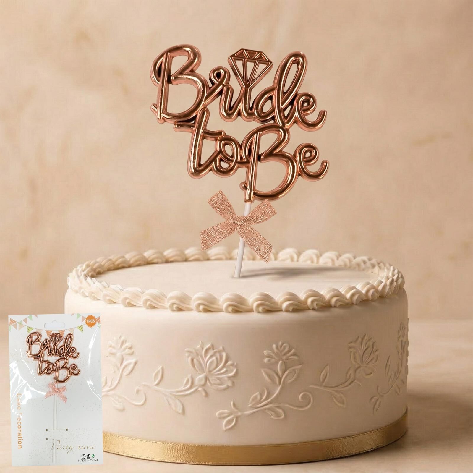 PASTA YAZISI PLASTİK FİYONKLU BRİDE TO BE ROSE