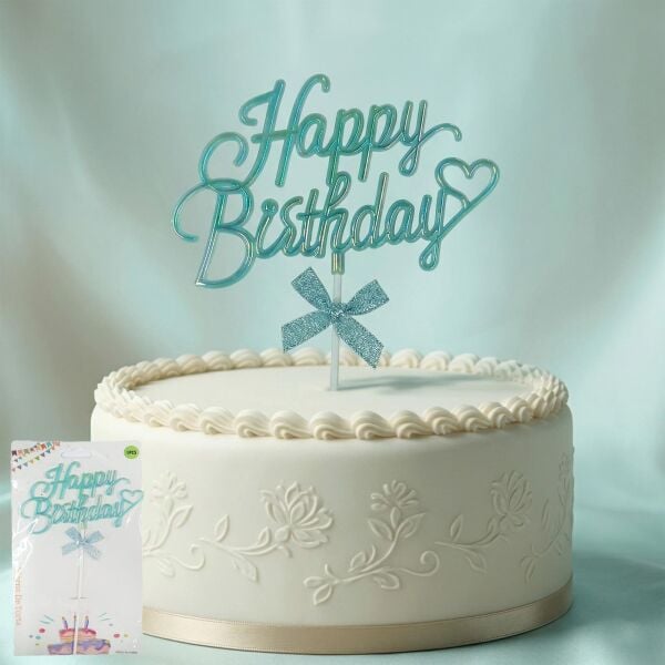 PASTA YAZISI PLASTİK FİYONKLU HAPPY MAVİ