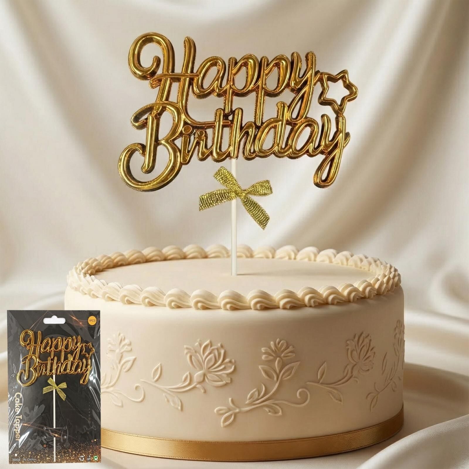 PASTA YAZISI PLASTİK FİYONKLU HAPPY GOLD