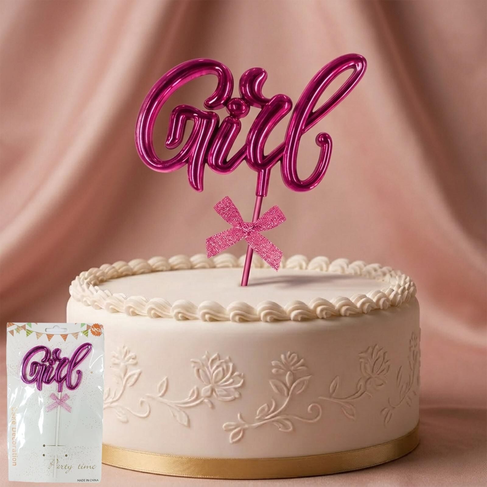 PASTA YAZISI PLASTİK FİYONKLU GİRL PEMBE