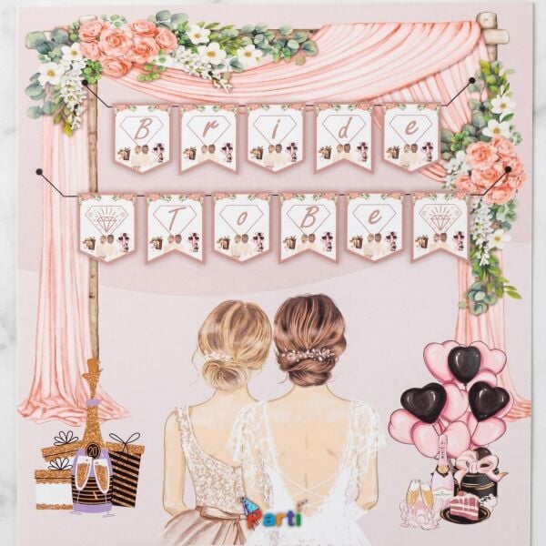 YAZI ZARF BANNER BRİDE TO BE ROZ