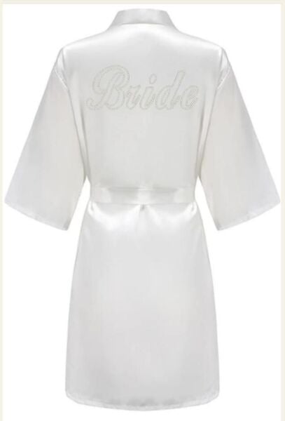 BRİDE SABAHLIK BEYAZ GÜMÜŞ YAZILI