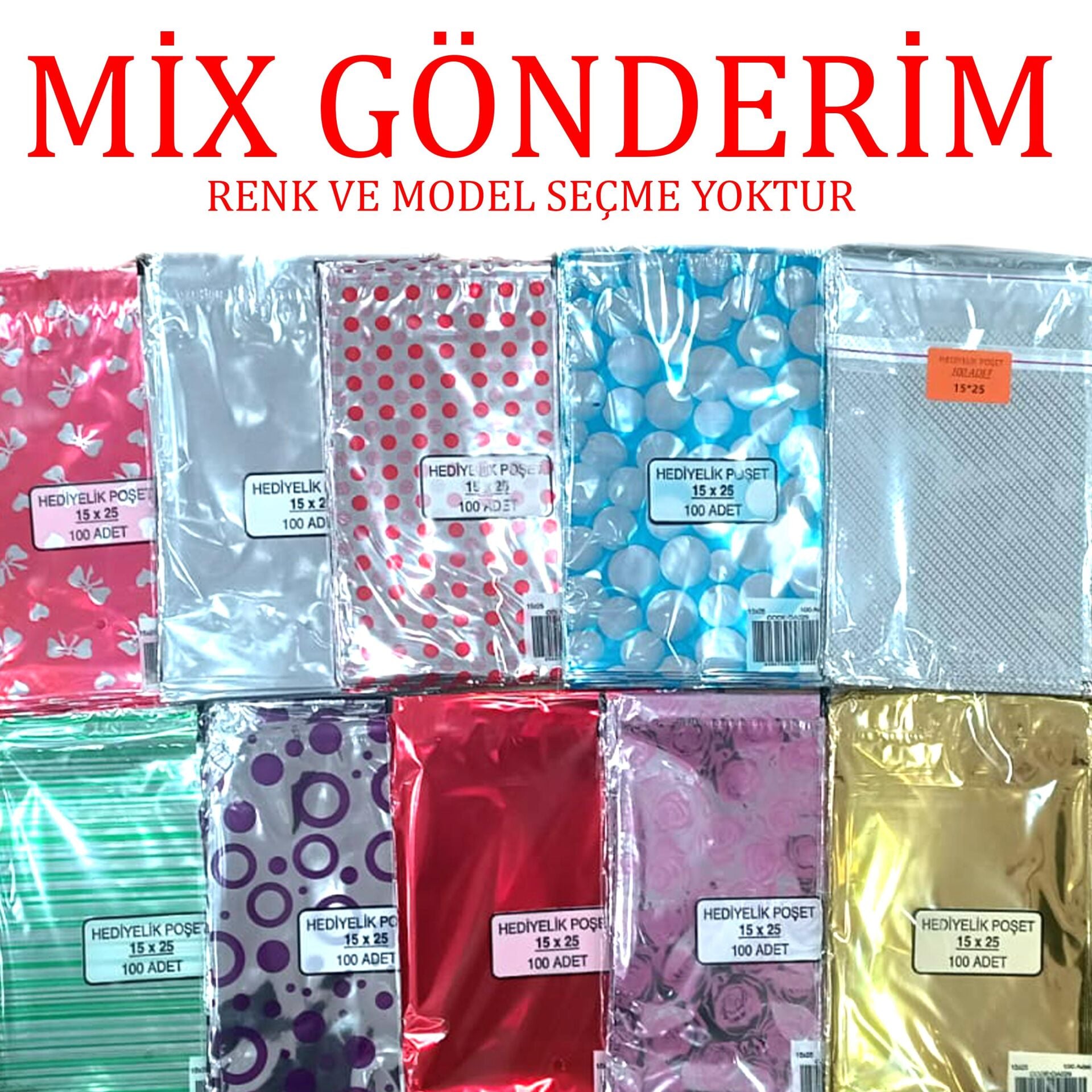 HEDİYELİK POŞET 15 x 25h 100 lü