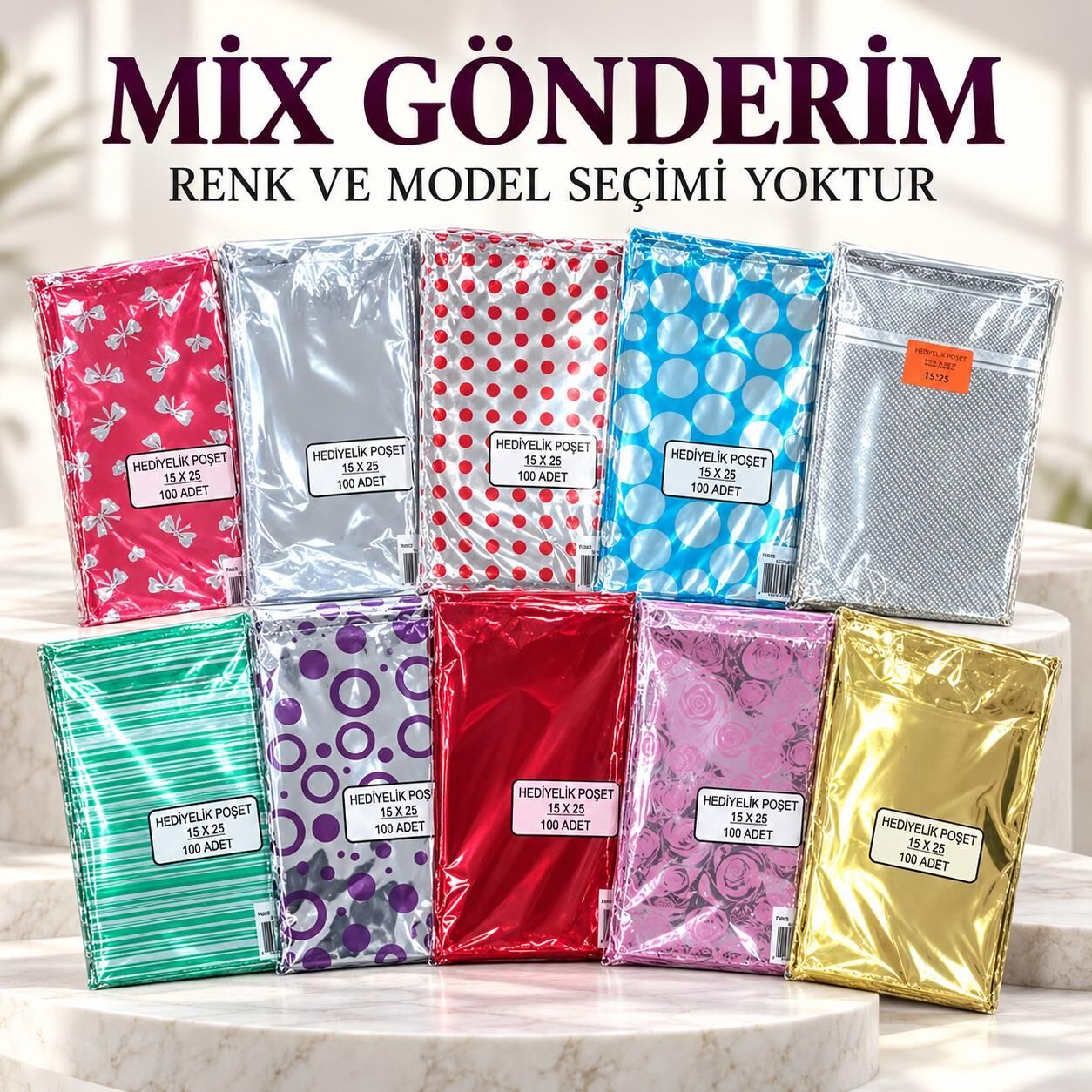 HEDİYELİK POŞET 15 x 25h 100 lü