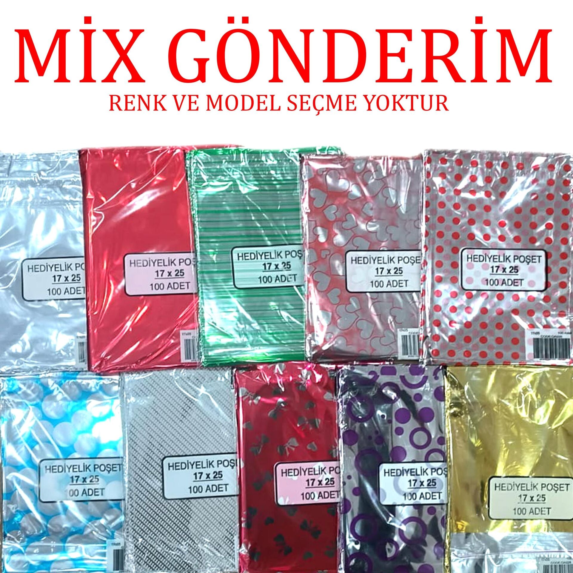 HEDİYELİK POŞET 17 x 25h 100 lü
