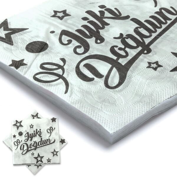 BASKILI PEÇETE İ.DOĞDUN BEYAZ SİYAH