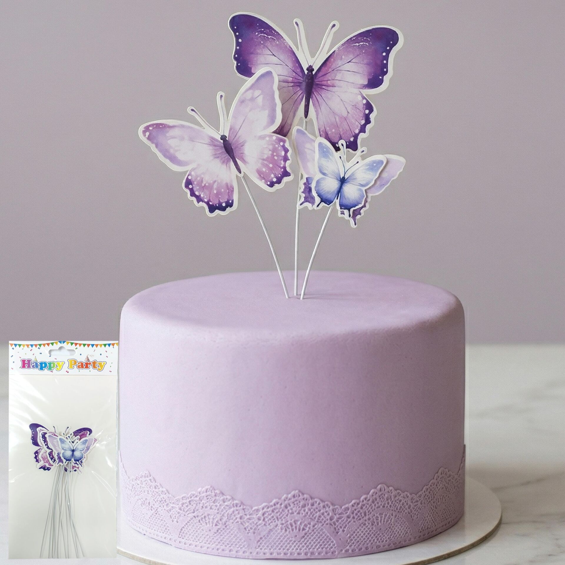 PASTA SÜSÜ KELEBEK 10 LU SOFT MOR