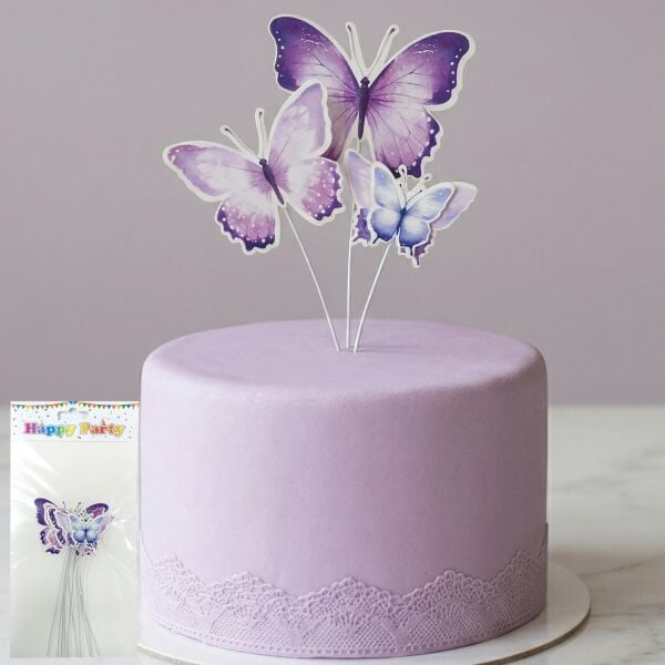 PASTA SÜSÜ KELEBEK 10 LU SOFT MOR