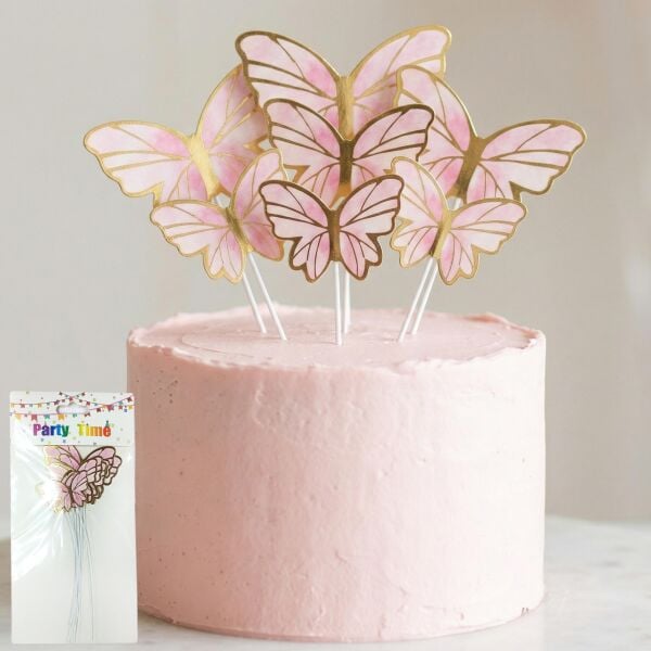 PASTA SÜSÜ KELEBEK 10 LU PEMBE