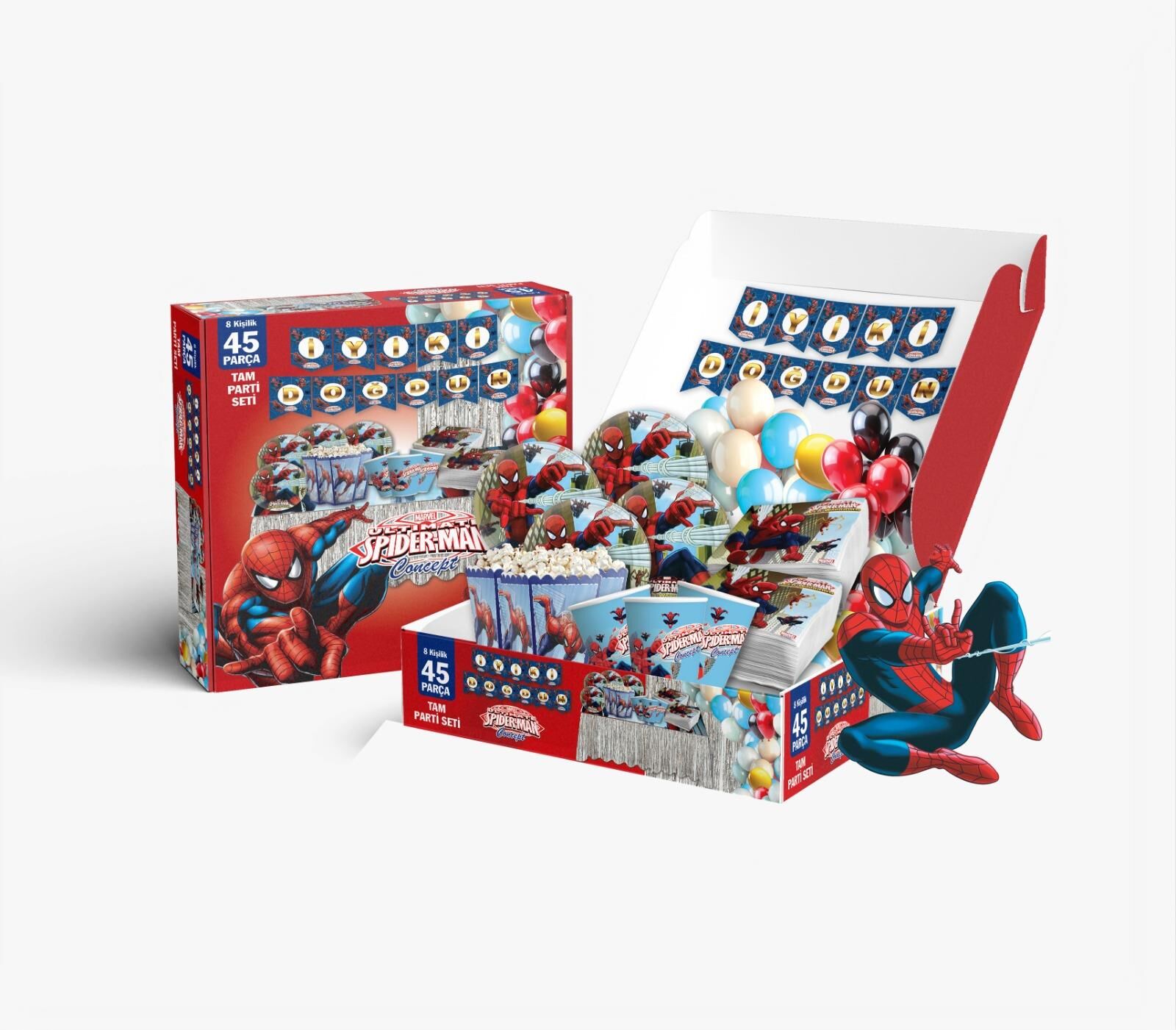 PARTİ SETİ 8 KİŞİLİK SPİDERMAN