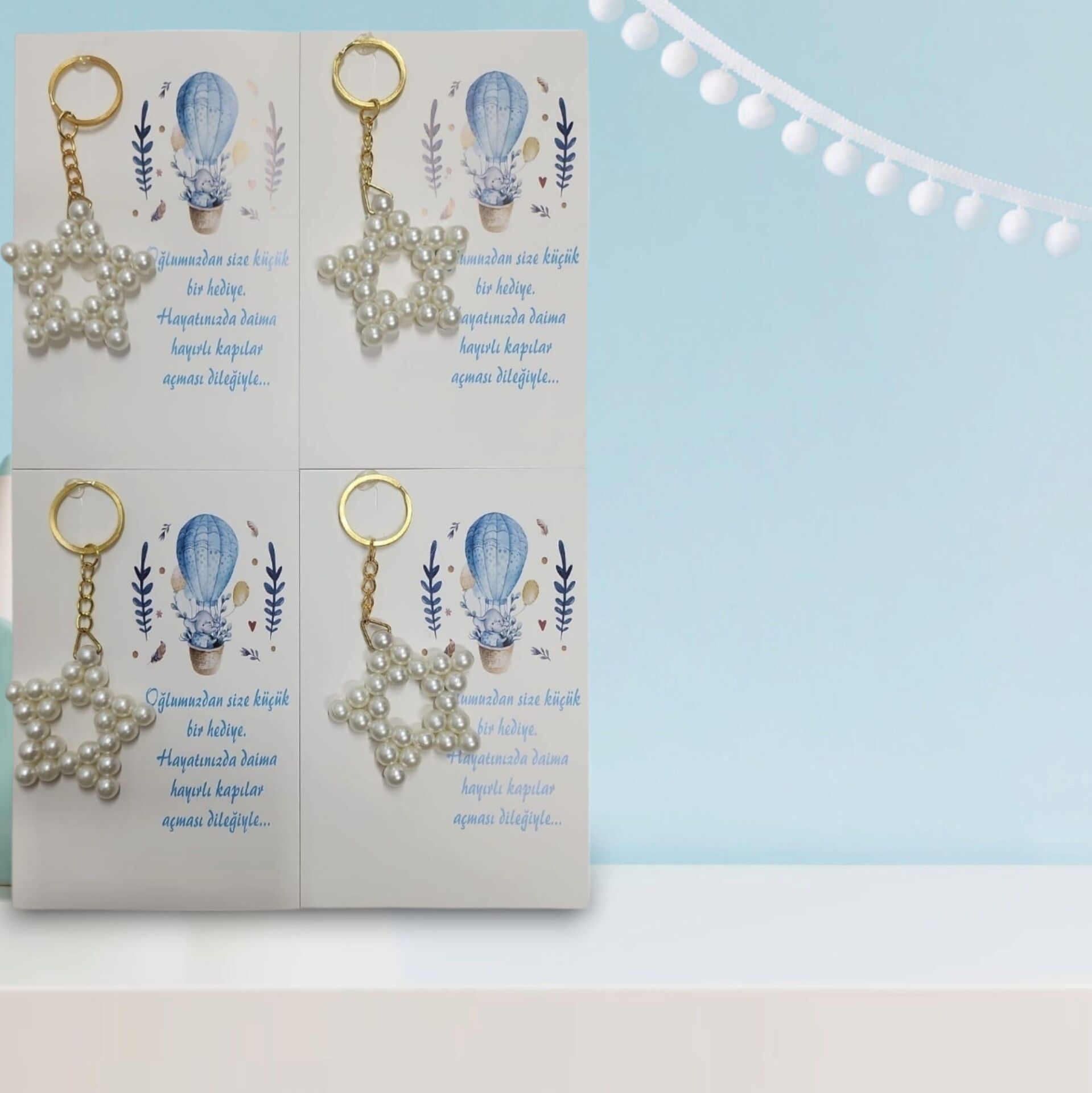 ANAHTARLIK İNCİLİ YILDIZ 25 Lİ NO:02