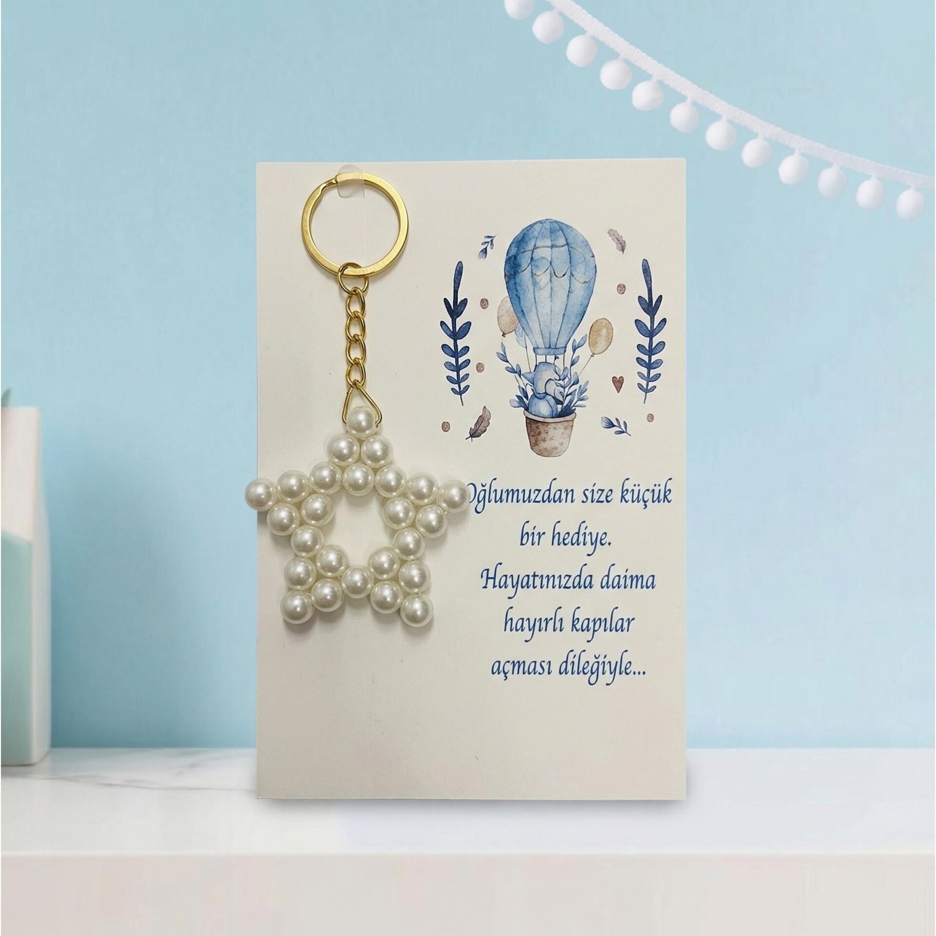 ANAHTARLIK İNCİLİ YILDIZ 25 Lİ NO:02