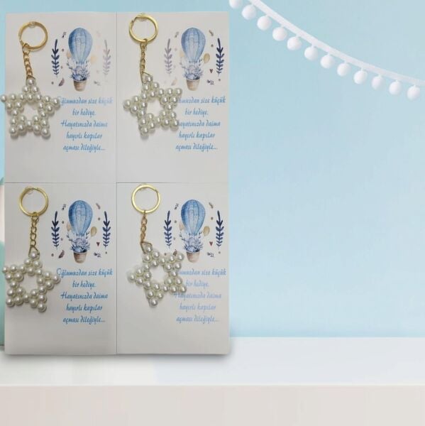 ANAHTARLIK İNCİLİ YILDIZ 25 Lİ NO:02