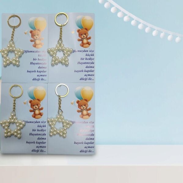 ANAHTARLIK İNCİLİ YILDIZ 25 Lİ NO:03