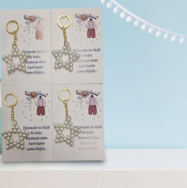 ANAHTARLIK İNCİLİ YILDIZ 25 Lİ NO:04