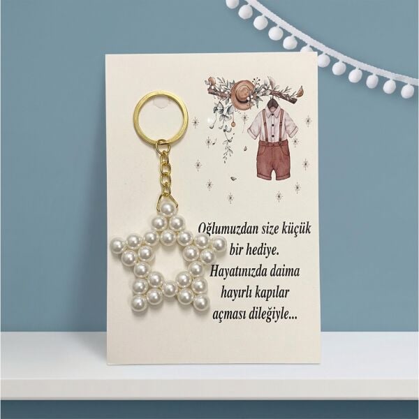 ANAHTARLIK İNCİLİ YILDIZ 25 Lİ NO:04