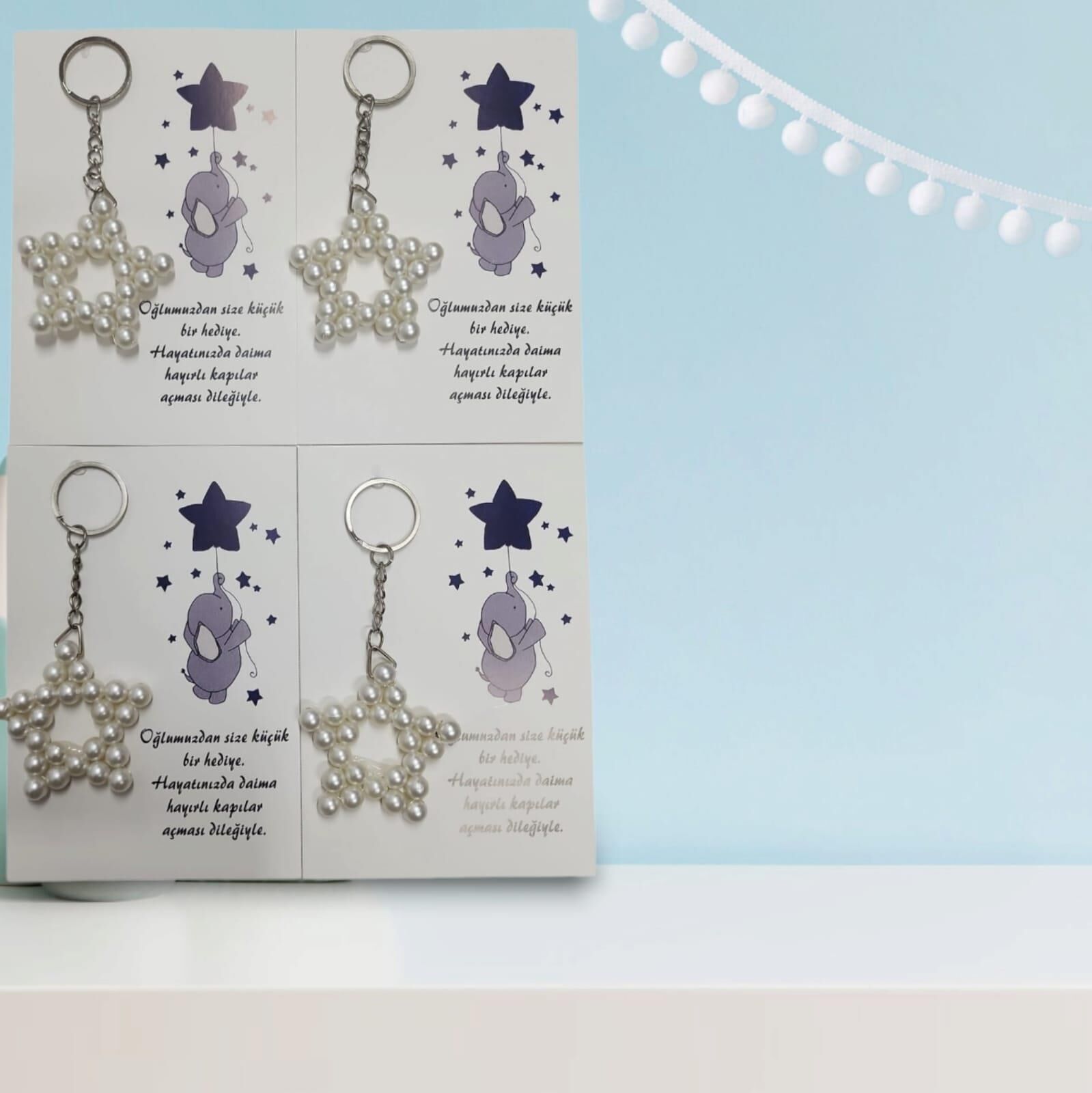 ANAHTARLIK İNCİLİ YILDIZ 25 Lİ NO:05