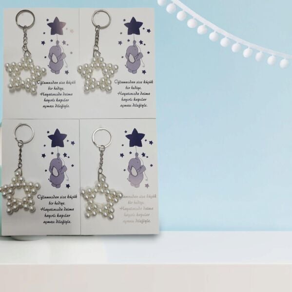 ANAHTARLIK İNCİLİ YILDIZ 25 Lİ NO:05