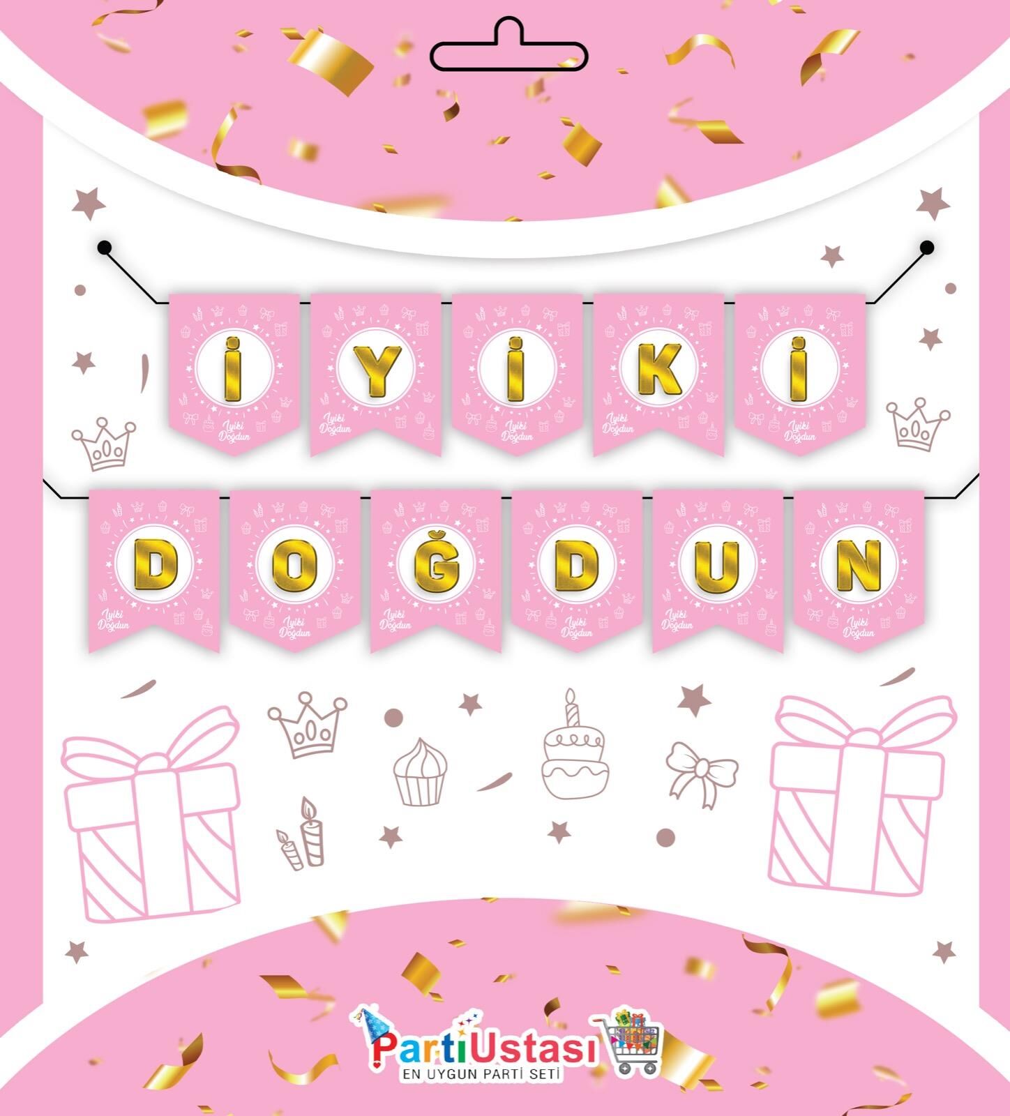 YAZI ZARF BANNER PEMBE