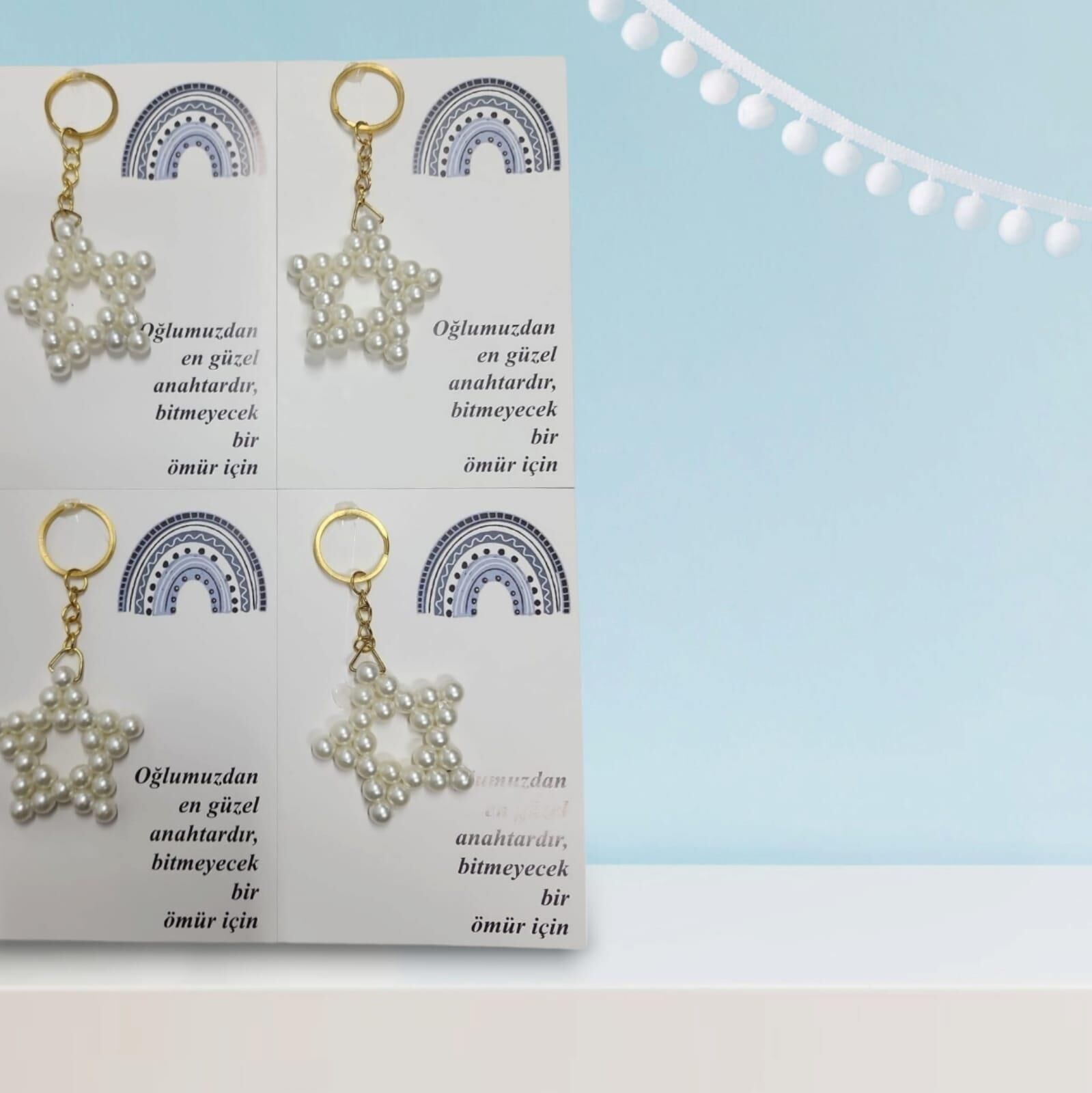 ANAHTARLIK İNCİLİ YILDIZ 25 Lİ NO:06