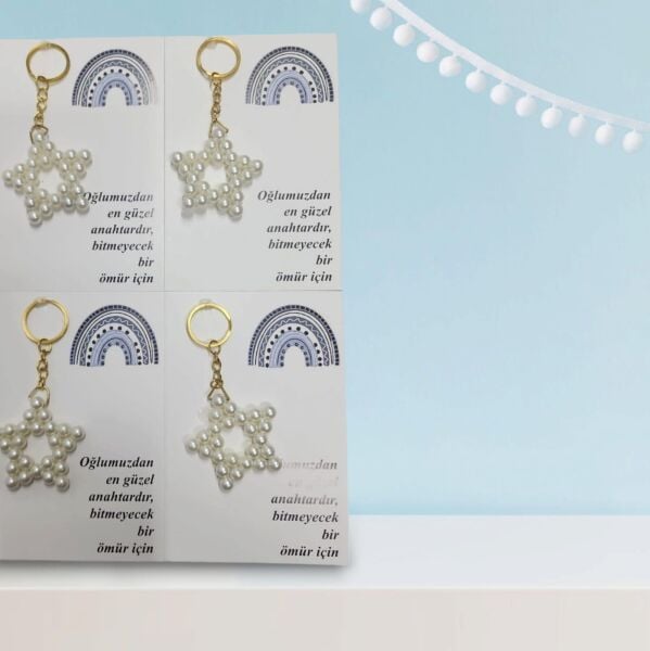 ANAHTARLIK İNCİLİ YILDIZ 25 Lİ NO:06