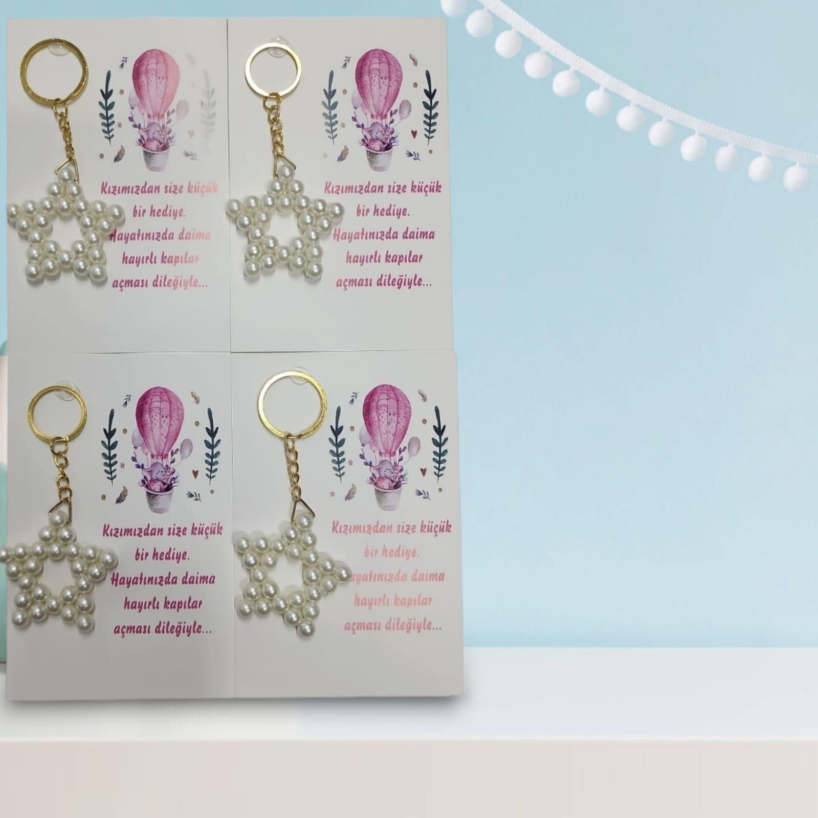 ANAHTARLIK İNCİLİ YILDIZ 25 Lİ NO:07