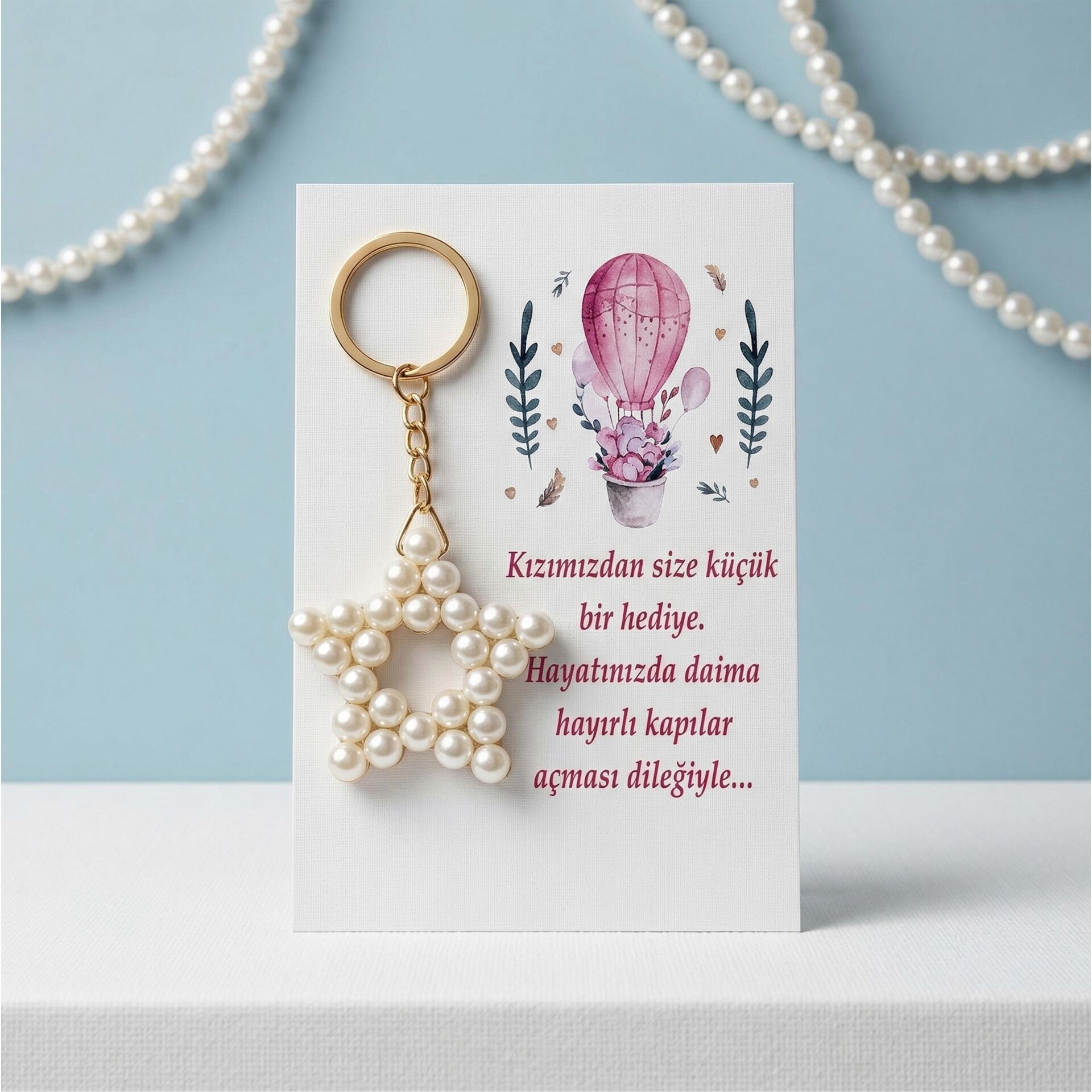 ANAHTARLIK İNCİLİ YILDIZ 25 Lİ NO:07