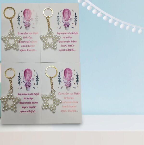 ANAHTARLIK İNCİLİ YILDIZ 25 Lİ NO:07