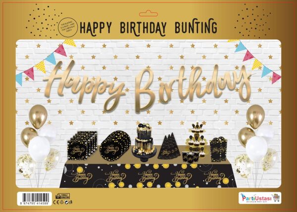 KOREOGRAFİ HAPPY BİRTHDAY BANNER GOLD